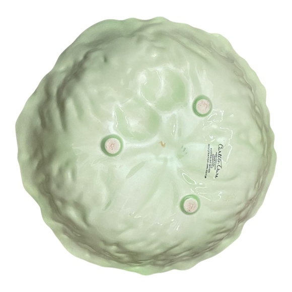 Vtg Carlton Ware ceramic lettuce leaf & tomato salad bowl & matching spoon rest - Picture 7 of 16